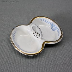 Enamel Metal Dish with Two Compartments