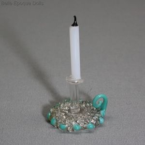 French Spun Glass Candle Holder for Dollhouse