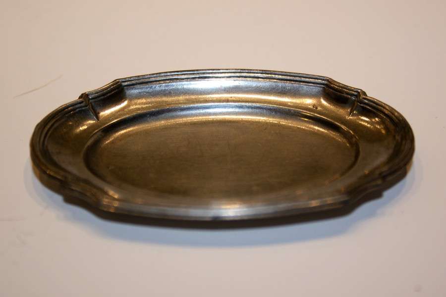 antique dollhouse pewter tray , Antique miniature pewter accessories