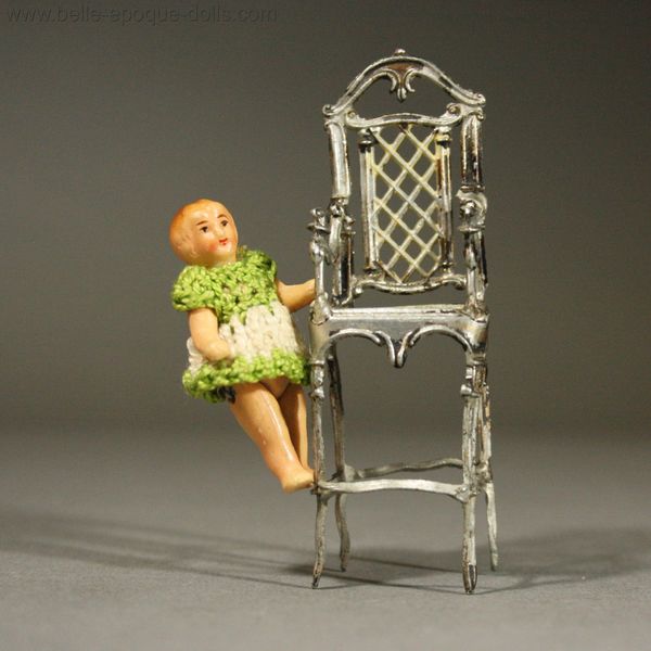 Puppenstuben zubehor , Antique soft metal child chair