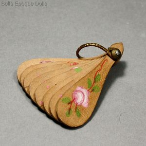 Antique miniature Doll fan ,  , Puppenstuben zubehor puppenfcher  