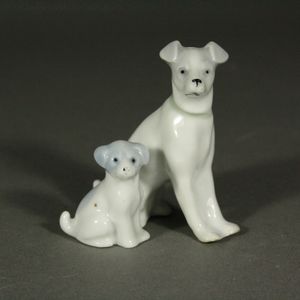 Porcelain Dog and Puppy