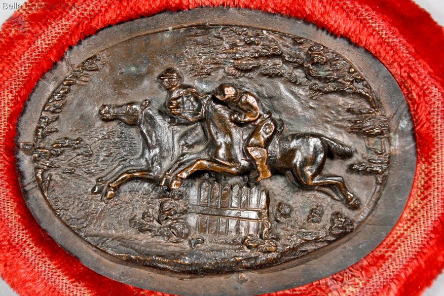 Bas relief with Hunting scene , Antique dolls house frame , Antique Dollhouse miniature