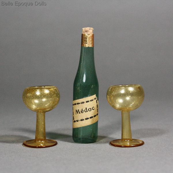 Antique Dollhouse miniature , Miniature Medoc French Wine Bottle