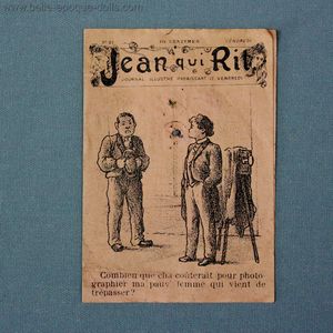 Antique French Newspaper for Your French Doll - JEAN QUI RIT circa 1905