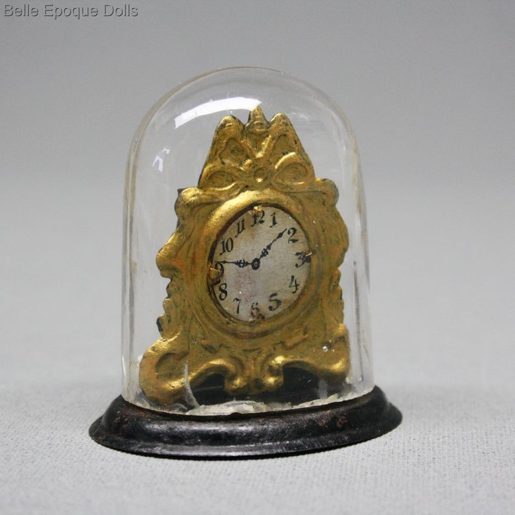 Antique Dollhouse miniature mantel metal clock , Puppenstuben zubehor