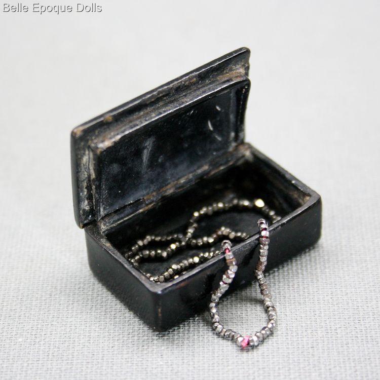 antique fashion doll accessory , Antique Dollhouse miniature jewel box , Puppenstuben zubehor