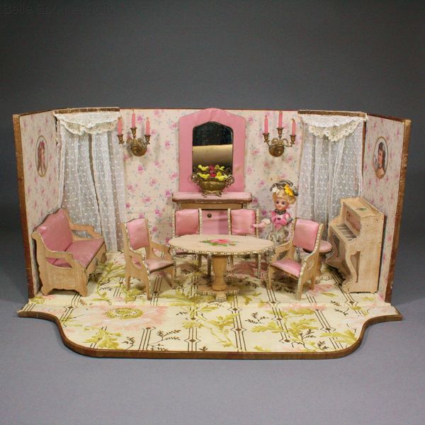 French dollhouse salon miniature , Villard & Weill furniture