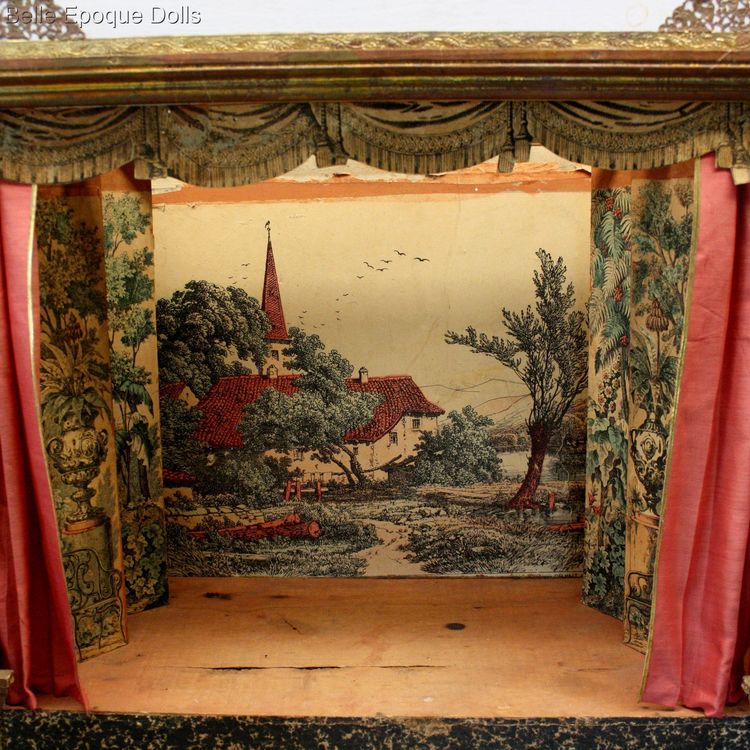 Antique Dollhouse miniature theater , Antique French miniature dolls theater opera