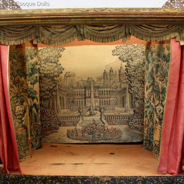 Antique dolls house opera , Antique French miniature dolls theater opera , Antique Dollhouse miniature theater