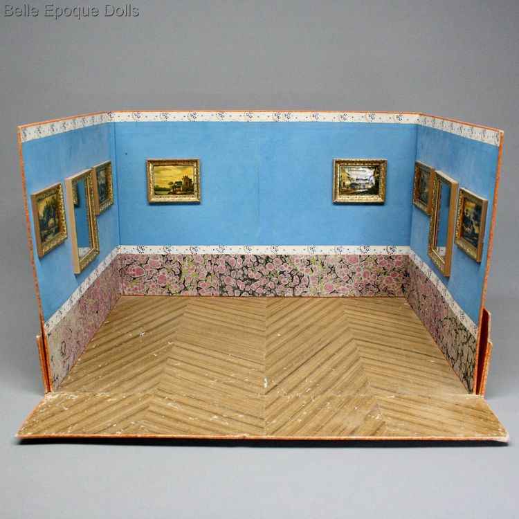 antique French dollhouse room , Louis Badeuille dollhouse , mobilier poque restauration