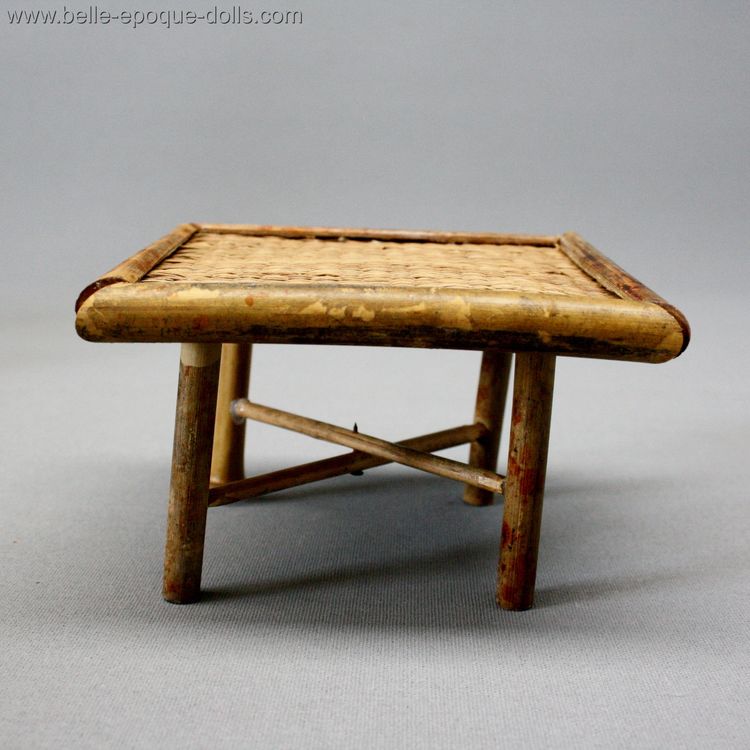antique dolls house furniture japanese , antique  dollhouse bamboo table and chairs
