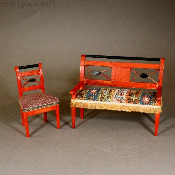 Early german dollhouse furniture , Erzgebirde Puppenstuben