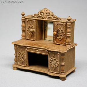 antique miniature dollhouse furniture , dolls house antique furniture , dresden paper trim 