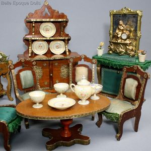 antique dollhouse miniature for sale , Antique dollhouse furnishings Louis Badeuille , antique dolls house furniture for sale 