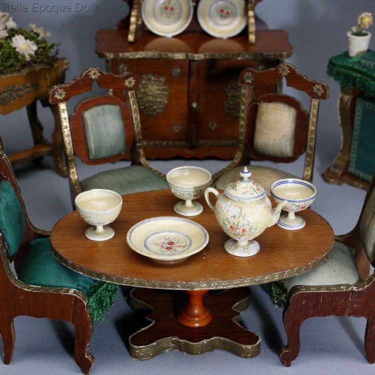 antique dolls house furniture for sale , French salon miniature buffet 