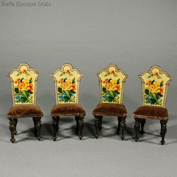 wohnzimmermöbel holz:Antique Dolls House Furniture / Antique Salon with Lithographed Floral wohnzimmermöbel holz:Antique Dolls House Furniture / Antique Salon with Lithographed Floral