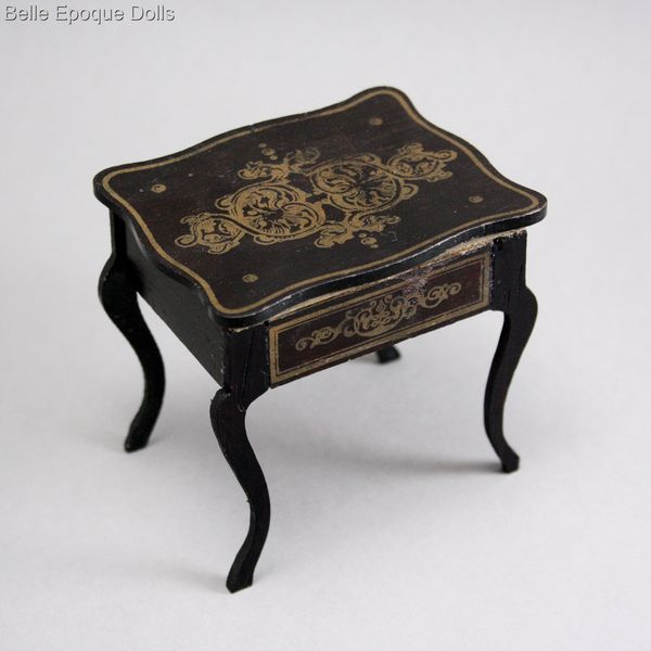 Antique Dollhouse miniature sewing table , Puppenstuben Biedermeier zubehor 