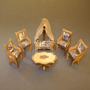 miniature dollhouse salon furniture