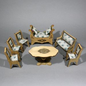 Antique Rare French Salon with Recamier by Badeuille Firm
