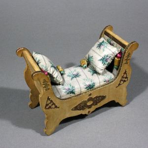 Puppenstuben badeuille franzosiche mobel , Antique Dollhouse badeuille salon miniature ,  