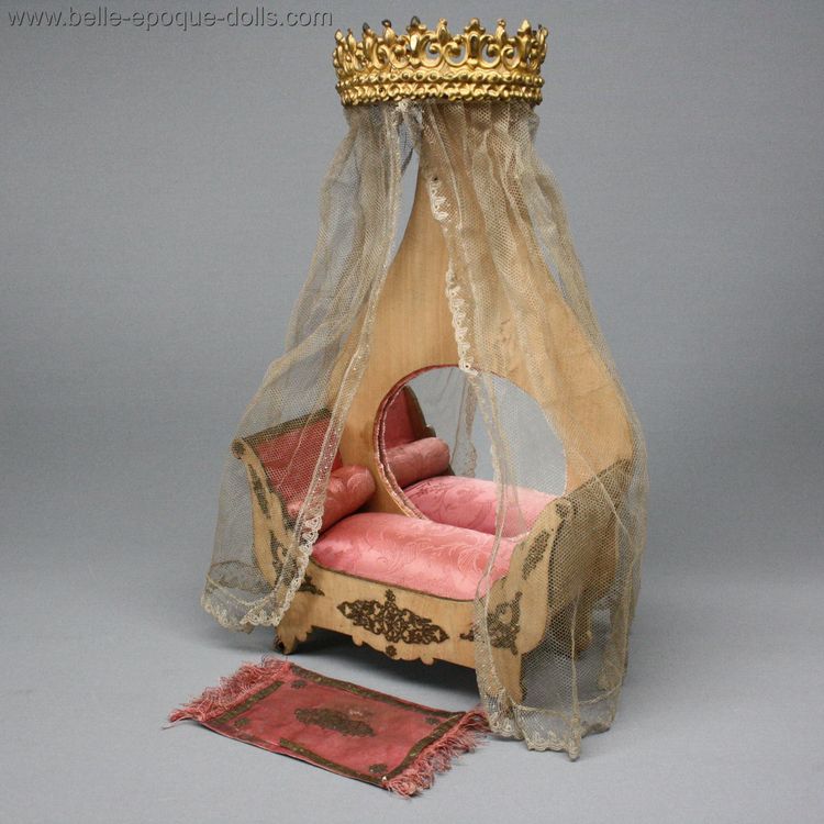 Louis Badeuille , Day bed silk carpet , Antique dolls house French furniture Badeuille