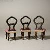Antique Dollhouse miniature , balloon back victorian miniature chairs , antique victorian dollhouse faux grained furniture  