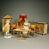 Antique Dollhouse miniature badeuille salon , Antique dolls house French furniture  , Puppenstuben zubehor Franzsische Mbel  