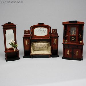 German Wooden Dollhouse Parlor Set - by Eppendorfer  Nacke