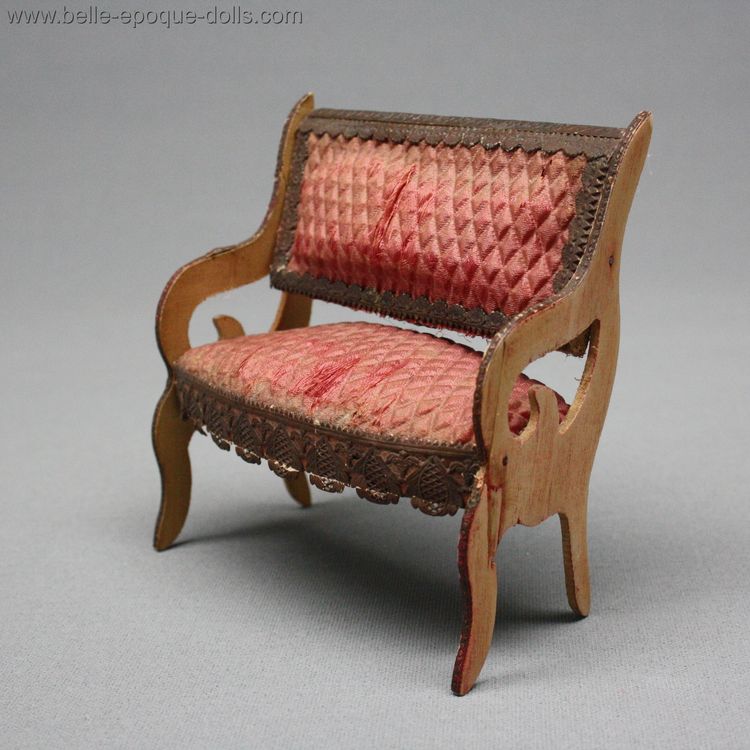 Antique dolls house furniture chair , Puppenstuben zubehor badeuille