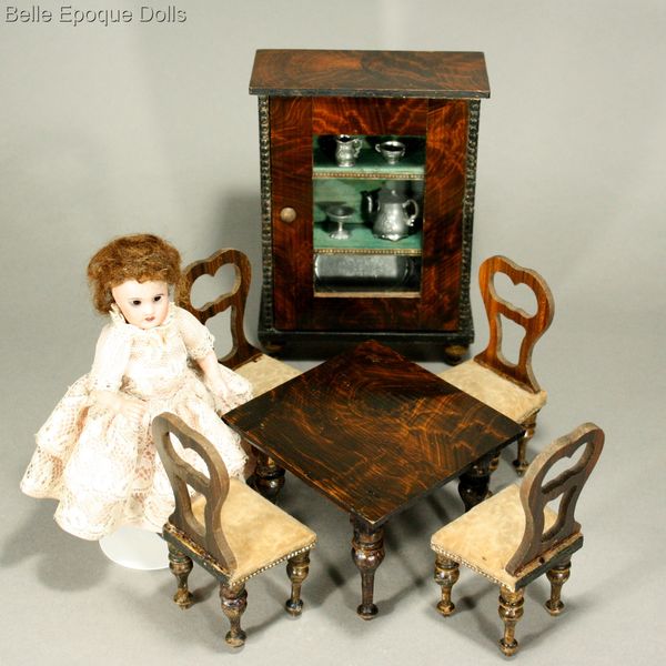 Antique dolls house furniture faux grained , Puppenstuben mbel 