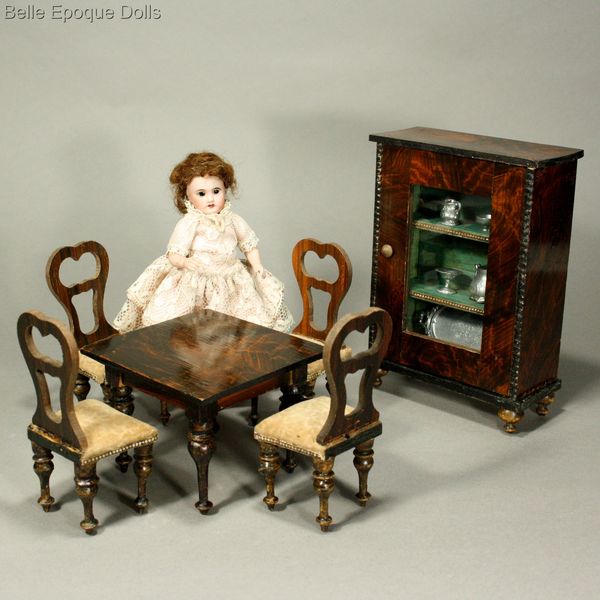 Antique dolls house furniture faux grained , Puppenstuben mbel 
