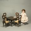 Antique dolls house furniture faux grained , Antique Dollhouse miniature dining room , Puppenstuben mbel  