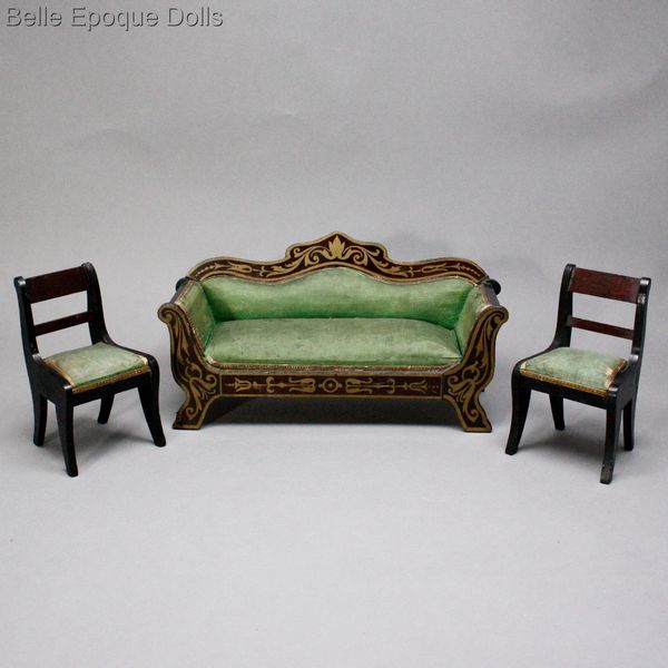 Biedermeier dollhouse furniture , Antique Dollhouse miniature furniture , Puppenstuben zubehor