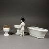 Antique Dollhouse miniature porcelaine bath ,  , Puppenstuben zubehor badewanne toilette 
