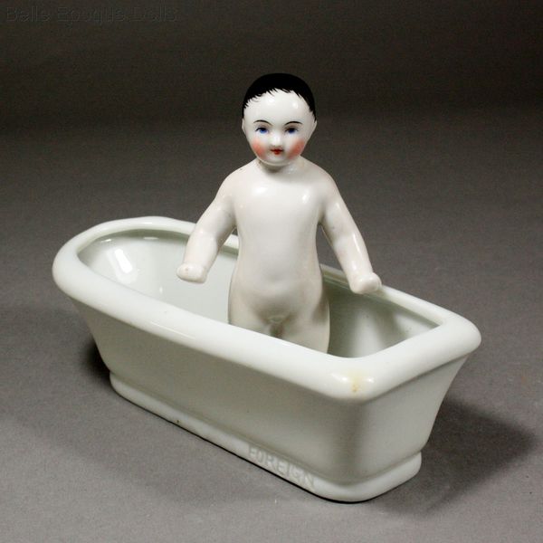 Puppenstuben zubehor badewanne toilette , Antique Dollhouse miniature porcelaine bath , Puppenstuben zubehor badewanne toilette