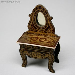 wagner sohne furniture , Antique Dollhouse miniature boulle washstand ,  