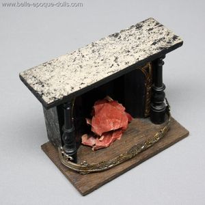Antique Dollhouse miniature harrass , Antique dolls house furniture fire place , Puppenstuben mbel 