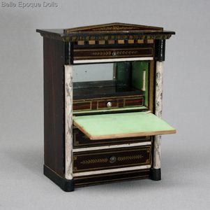 Puppenstuben zubehor , Antique Dollhouse miniature desk biedermeier ,  