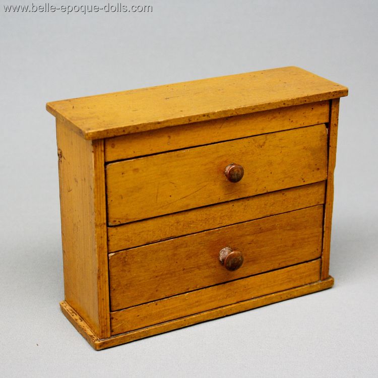 antique miniature wooden drawer chest , wooden doll furniture