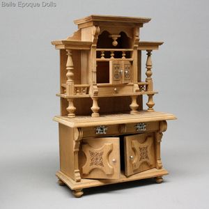 miniature antique dollhouse furniture , antique miniature buffet ,  