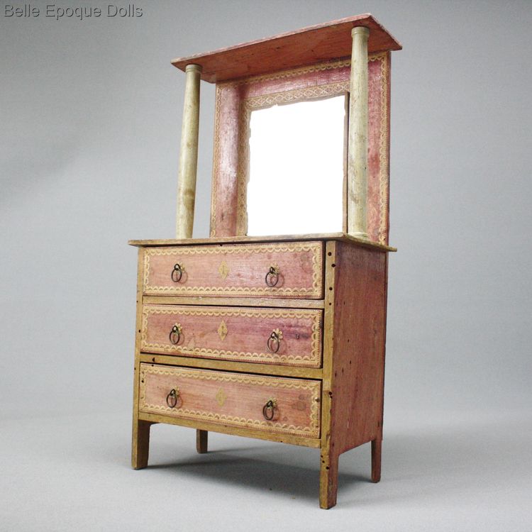 early French miniature furnishings , antique french furniture louis XVI , early French miniature furnishings