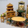 antique dollhouse miniature for sale , French salon miniature buffet , Antique dollhouse furnishings Louis Badeuille 