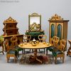 Antique dollhouse furnishings Louis Badeuille , antique dollhouse miniature for sale , Antique miniature salon for sale 