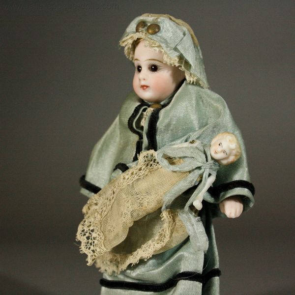 miniature antique all bisque doll , Francois gaultier tiny doll