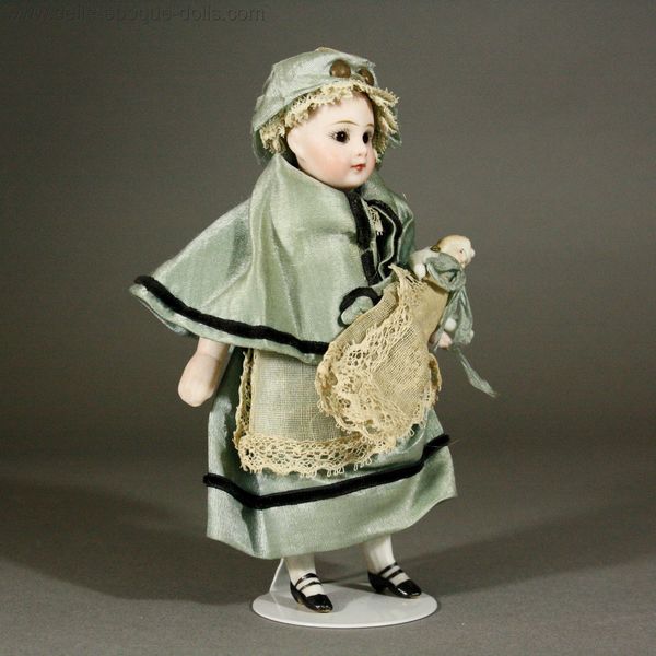 solid domed all bisque doll , Francois gaultier tiny doll