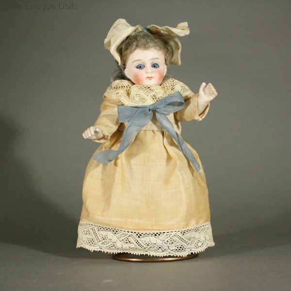 antique bisque jullien jeune doll , Antique dolls house mignonette , Antique Dollhouse bisque doll