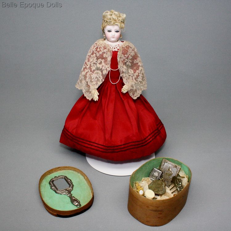 antique French fashion doll , parisienne bisque doll antique