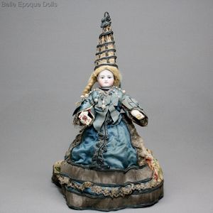 Fortune Telling Bisque Doll with Twill-over-Wooden Body by Simon and Halbig