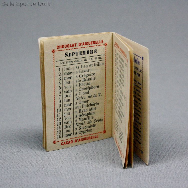 Antique miniature paper calendar